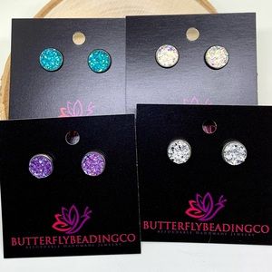 Stainless steel resin earrings